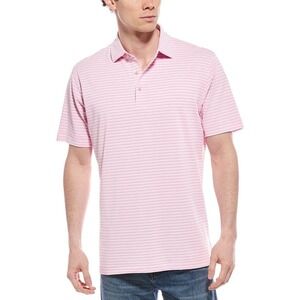 Peter Millar Hales Performance Polo Pink and White Stripe, SiZE XL